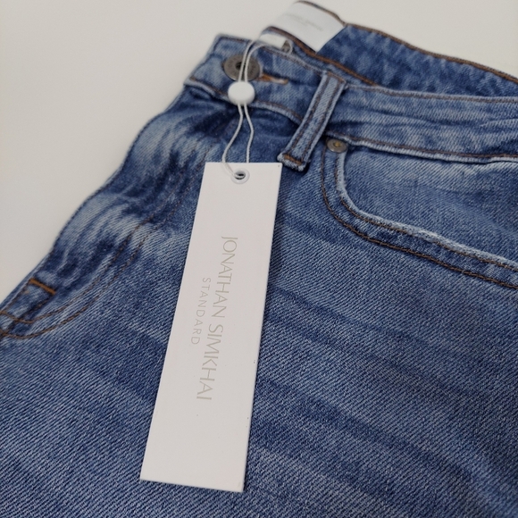 NWT Jonathan Simkhai River High Rise Straight Fray Hem Jeans - Picture 14 of 16